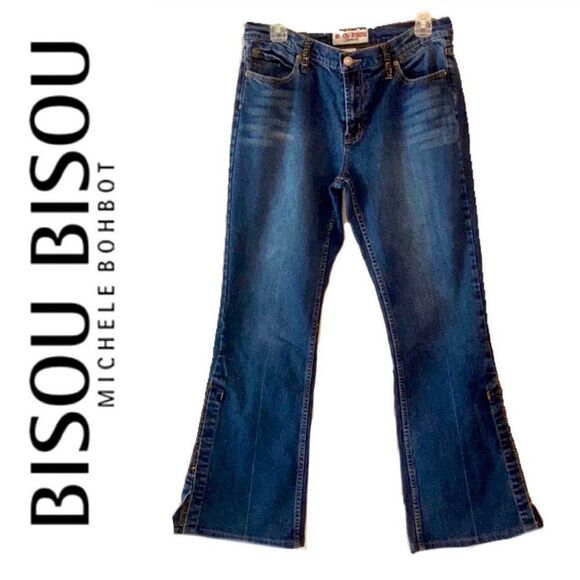 Bisou Bisou Blue Flare Wide Leg Jeans - Picture 1 of 15
